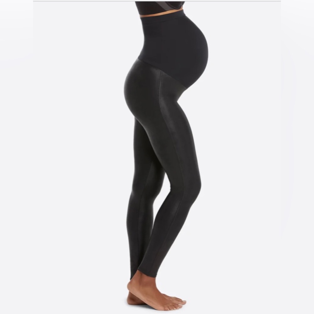 SPANX Maternity Mama faux leather leggings, black medium, excellent condition
